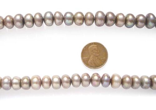 Large 10-11mm Button Pearl Strand in Champagne Color