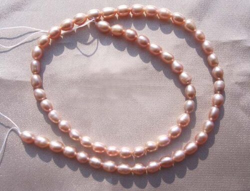 4-5mm Lavender Colored Freshwater Rice or Oval Shaped Loose Pearl Strand