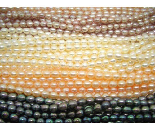 5-6mm Rice Drop or Oval Shaped Loose Pearl Strand