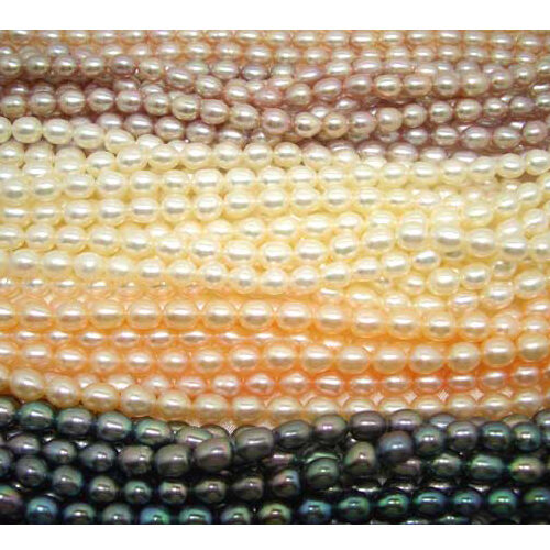 5-6mm Rice Drop or Oval Shaped Loose Pearl Strand