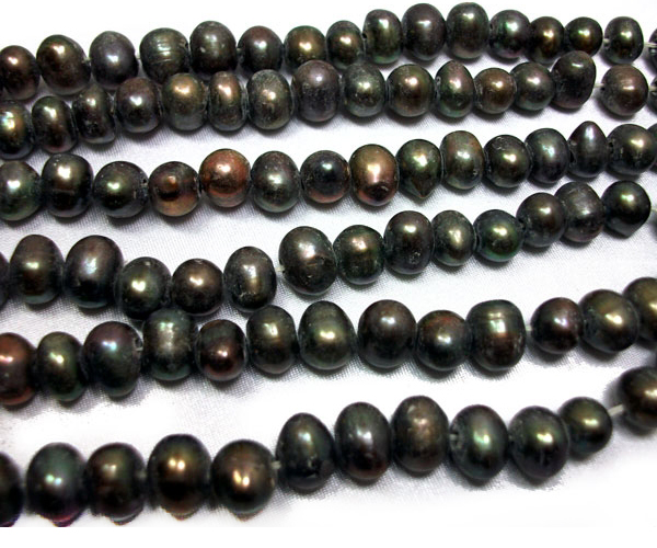 8-9mm Side drilled Semi-Round Potato Pearls Pre-drilled Larger Holes