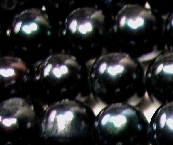 Large 11-12mm Black Semi-Round Pearl Strands