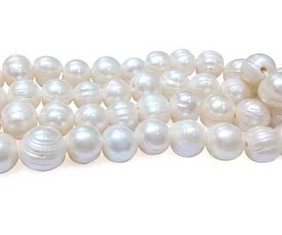 Large 12-13mm Side Drilled Semi-Round Pearl Strands with Large Holes