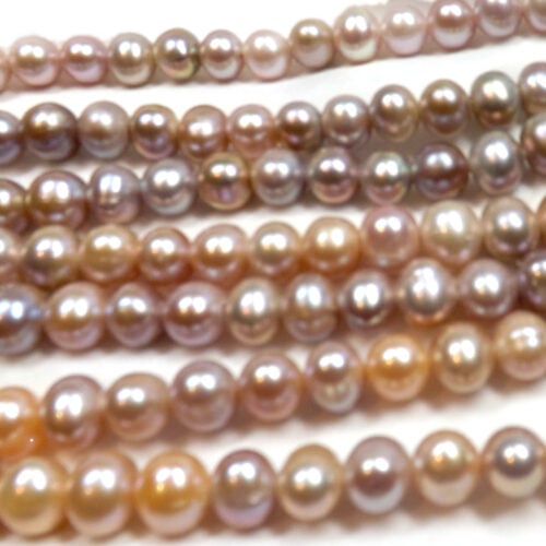 multi-colored 9-10mm Side Drilled Potato Pearl Strand with 1.7mm or 2.3mm Holes