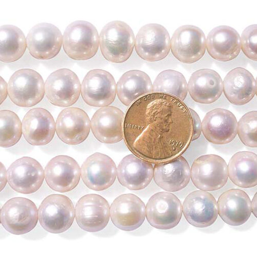 10-11mm Side Drilled AA Quality Potato Pearls on Temporary Strand