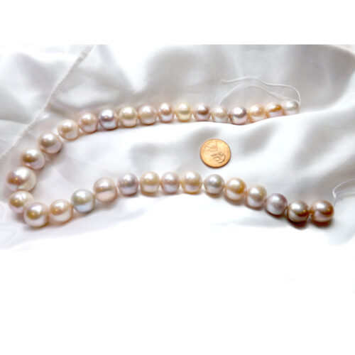 Pink / Mauve 12-14mm Side Drilled Potato Pearl Strand