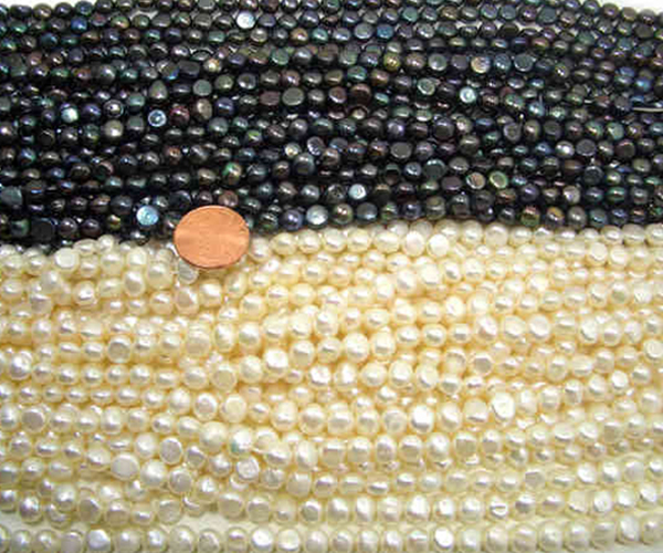 Multi-Black and White 6-7mm Baroque Shaped Pearl Strands