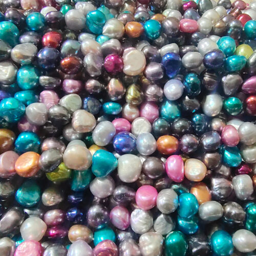 multi colored pearl strands