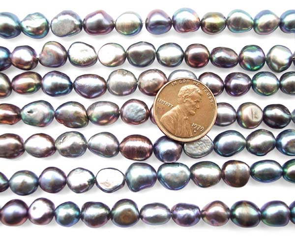 Black 8-9mm AA+ Baroque Pearl Strands