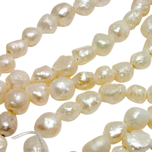 10-11mm white Baroque Pearl Strand,2mm Holes