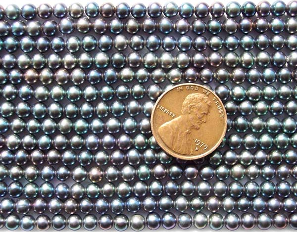 Black 4-5mm Round Pearl Strand