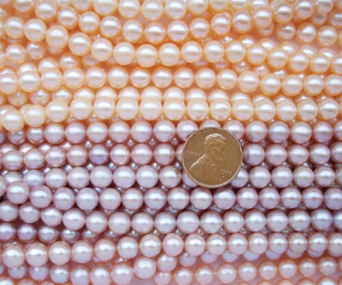 Mauve and Lavender 7-8mm Round Pearl Strands