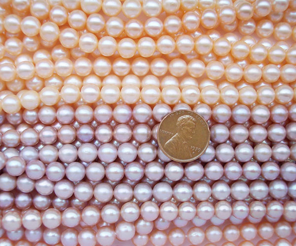 Mauve and Lavender 7-8mm Round Pearl Strands