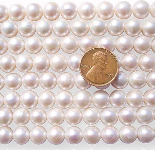 White 9-10mm Round Pearl Strand