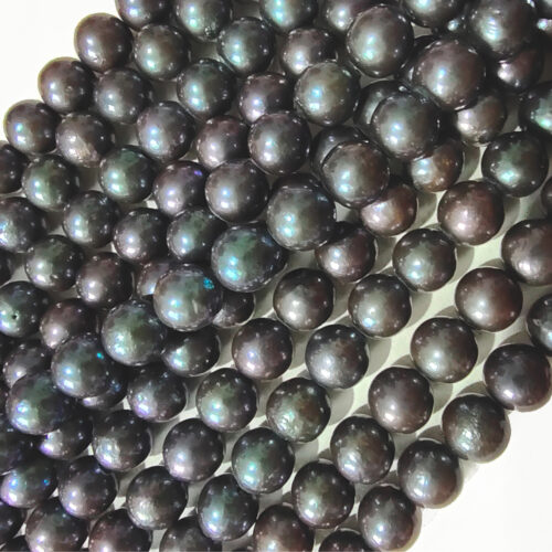 8-10mm black round pearl strands