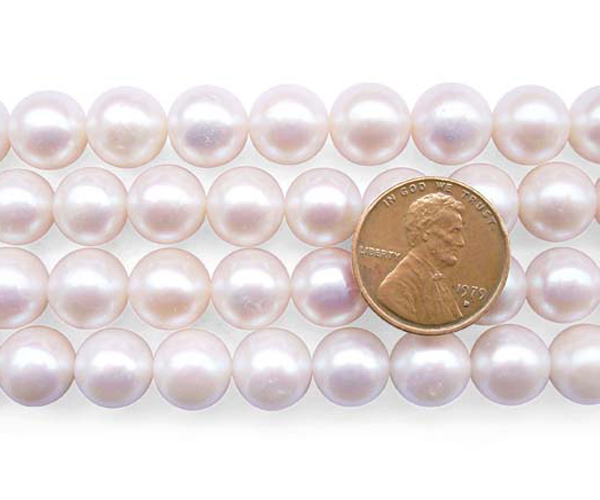 10-11mm Round AA+ Pearls on Temporary Strand