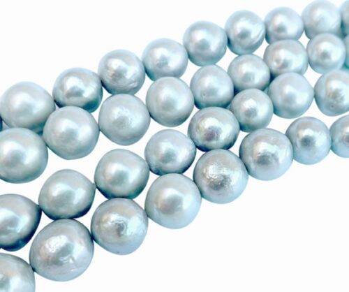10-11mm Grey Colored Round Pearl Strand