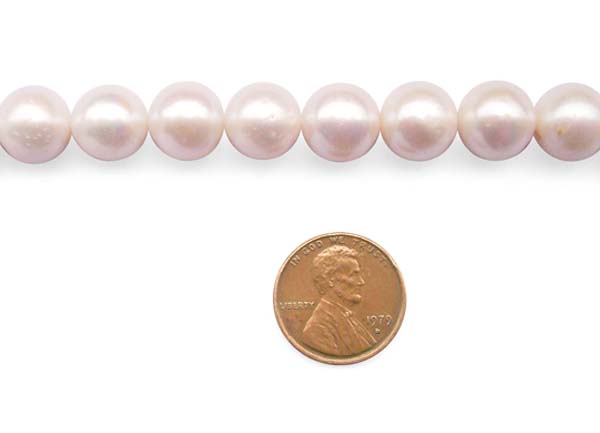White Rare 11-12mm Round Pearls on Temporary Strand