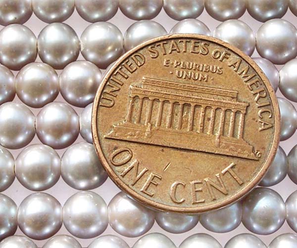4-5mm Grey Colored Round Pearl Strand