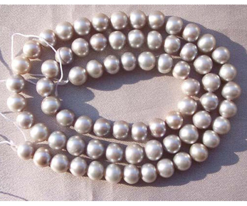 5-6mm Grey Colored Round Pearl Strand