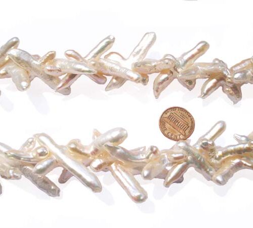 White Large Sized Cross Pearls Center Drilled