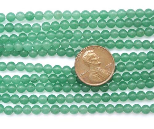 Light Green 4mm Round Jade Beads on Temporary Strand