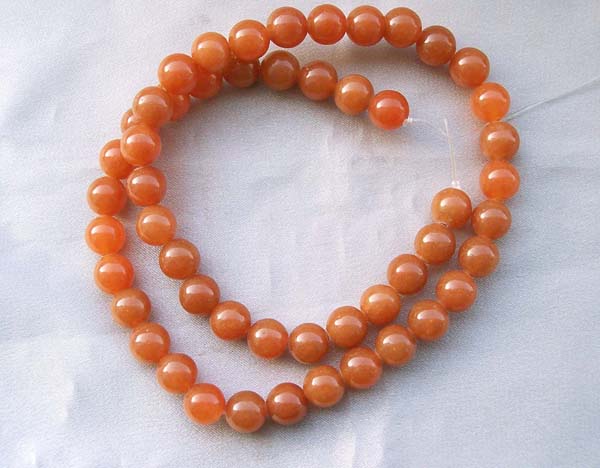 Sunny Yellow 8mm Round Jade Beads on Temporary Strand
