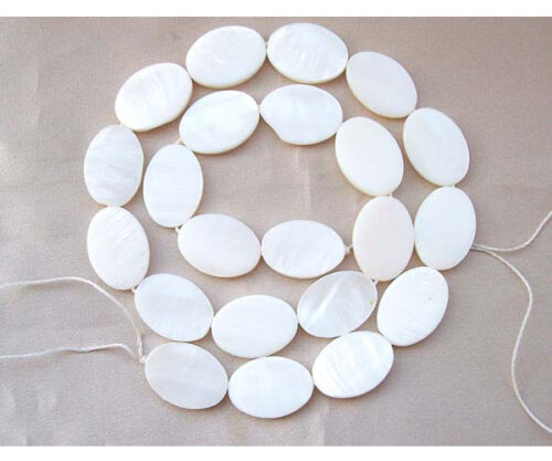 13X18mm Oval Mother Of Pearl Beads on Temporary Strand