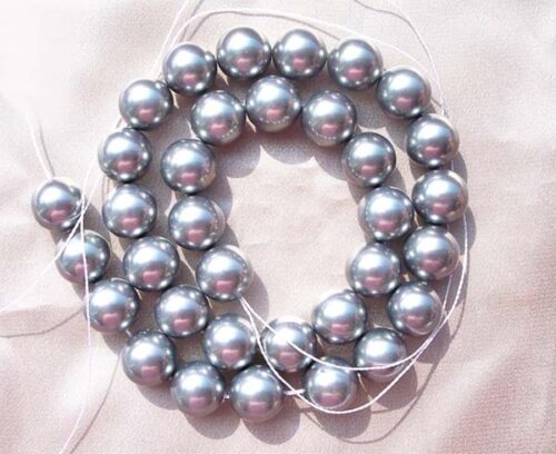 Silver Grey 12mm Southsea Shell Pearl Strands