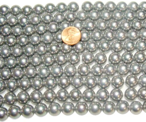 Silver Grey 12mm Southsea Shell Pearl Strands, 2mm Holes