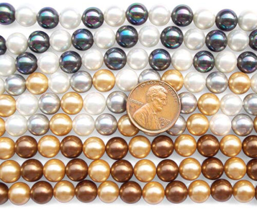 8mm Multi-Colored Southsea Shell Pearl Strands