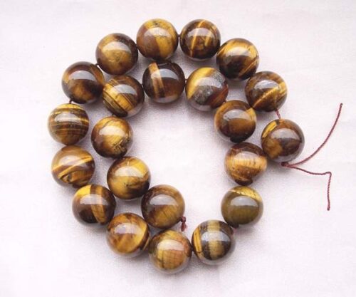 Tigers Eye 18mm Round Beads on Temporary Strand