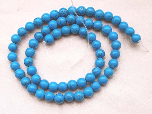 5.5-6.5mm Stabilized Chinese Turquoise Beads on Temporary Strands
