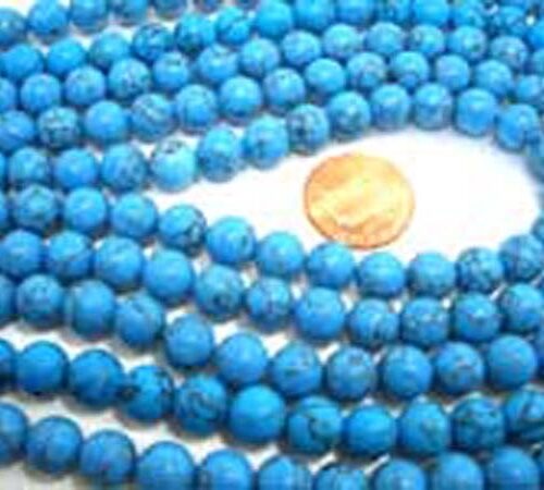 5.5-6.5mm Stabilized Chinese Turquoise Beads on Temporary Strands