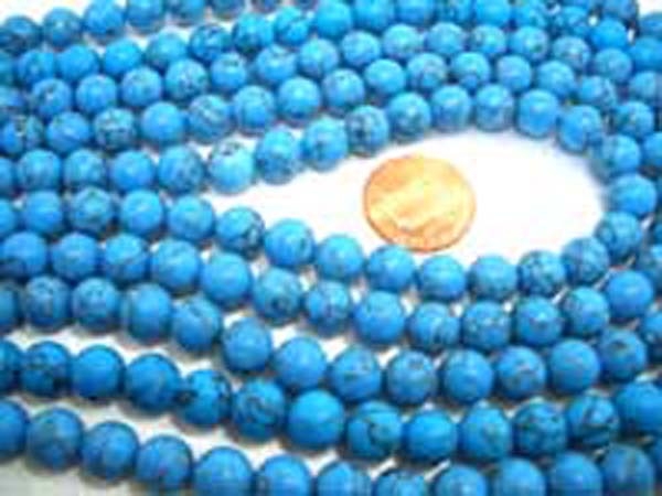5.5-6.5mm Stabilized Chinese Turquoise Beads on Temporary Strands