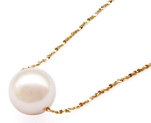 White 7.5mm Add a Pearl - AAA Round Pearl Necklace, in 14k Solid YG