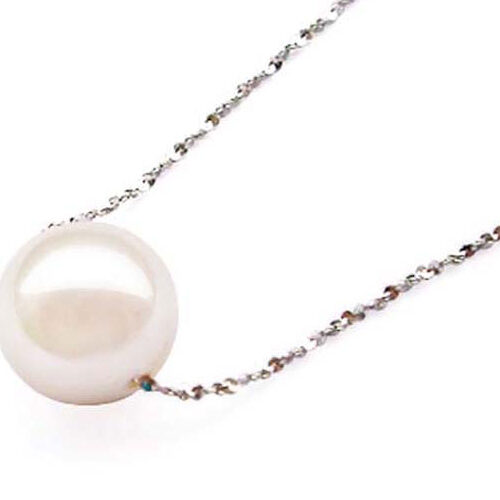 White 7.5mm Add a Pearl - AAA Round Pearl Necklace, in 14k Solid WG