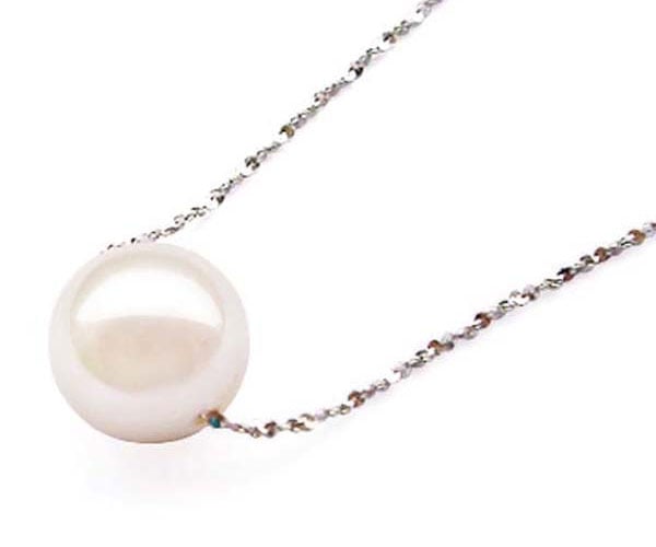 White 7.5mm Add a Pearl - AAA Round Pearl Necklace, in 14k Solid WG