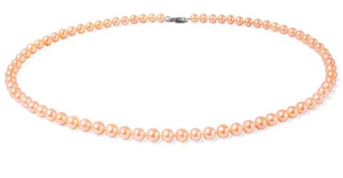 5-5.5mm Pink Single Pearl Strand in 925SS,18in