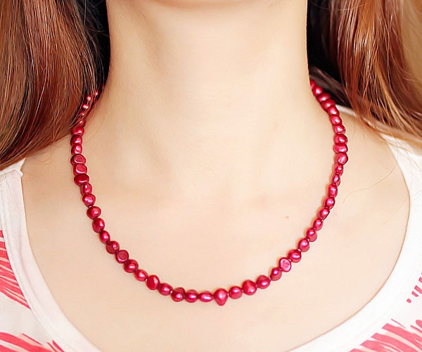 7-8mm Single Row Baroque Pearl Necklace