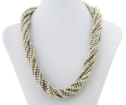 Champagne Colored 8-Row Pearl Necklace