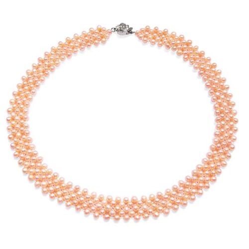 5-row pink Pearl Necklace