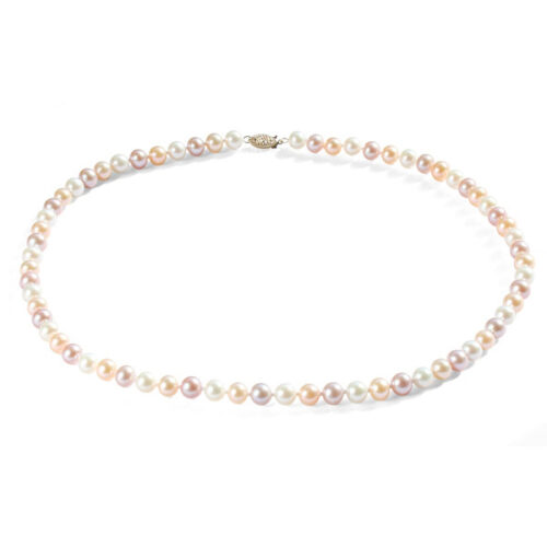 7-8mm AAA- Round Pearl Necklace at 20in Long 14K Gold