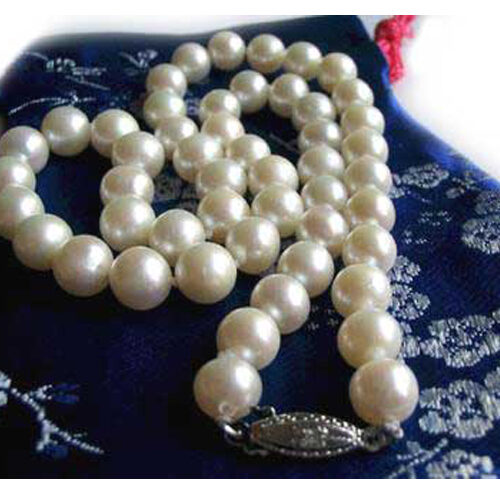 8-8.5mm AAA Gem Quality Pearl Necklace 14k Gold 4 Colors of Pearls