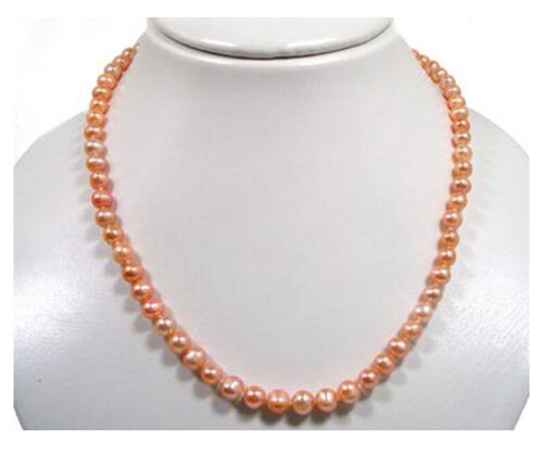 6-7mm Round Pearl Necklace 16, 17, or 18 inches with 925 Silver Clasp