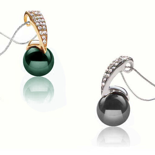 Peacock Black, and Grey Colored 12mm SSS Pearl Pendant
