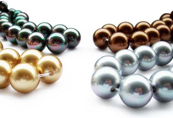 Peacock Green, Chocolate, Champagne and Grey Drilling Service - Drill Larger Holes for Loose Pearl Strand