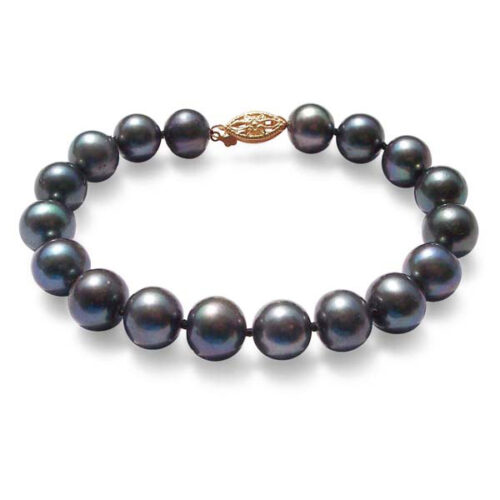 8.5 - 9.5mm Large AA Quality Pearl Bracelet in 14K Gold