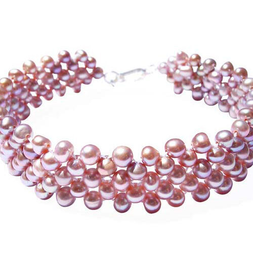 5-row lavender colored pearl bracelet