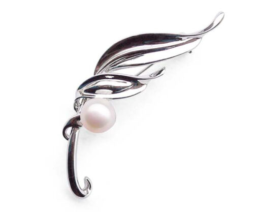 Pearl Leaf Brooch in Four Colors of Pearls
